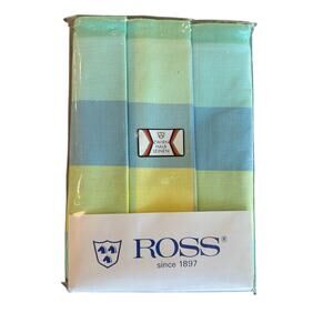 Set of 3 Ross Since 1897 Linen Kitchen Towels New Made in Germany Blue Green